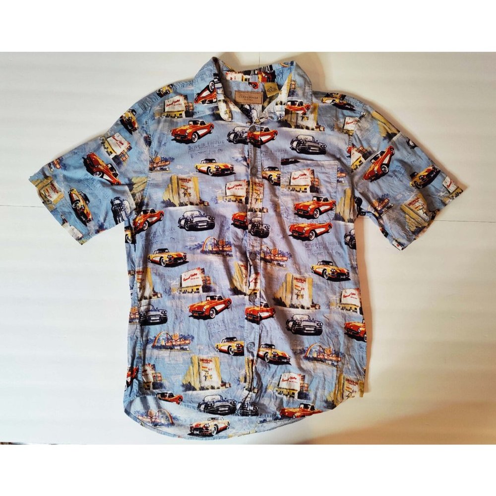 Clearwater Outfitters Men's Short Sleeve Shirt Size XL Classic Cars & Drive Ins